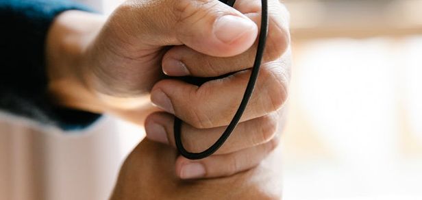 Person holding a tree pose, demonstrating balance and stability.
